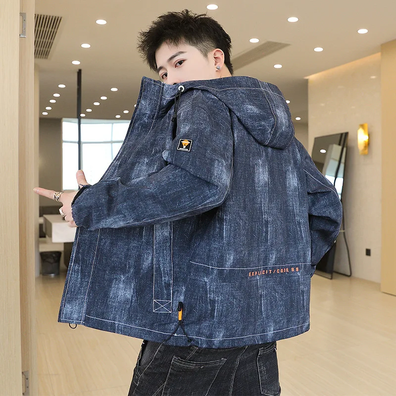 E-BAIHUI 2020 Новая Осенняя джинсовая куртка Для мужчин градиент Цвет Мода