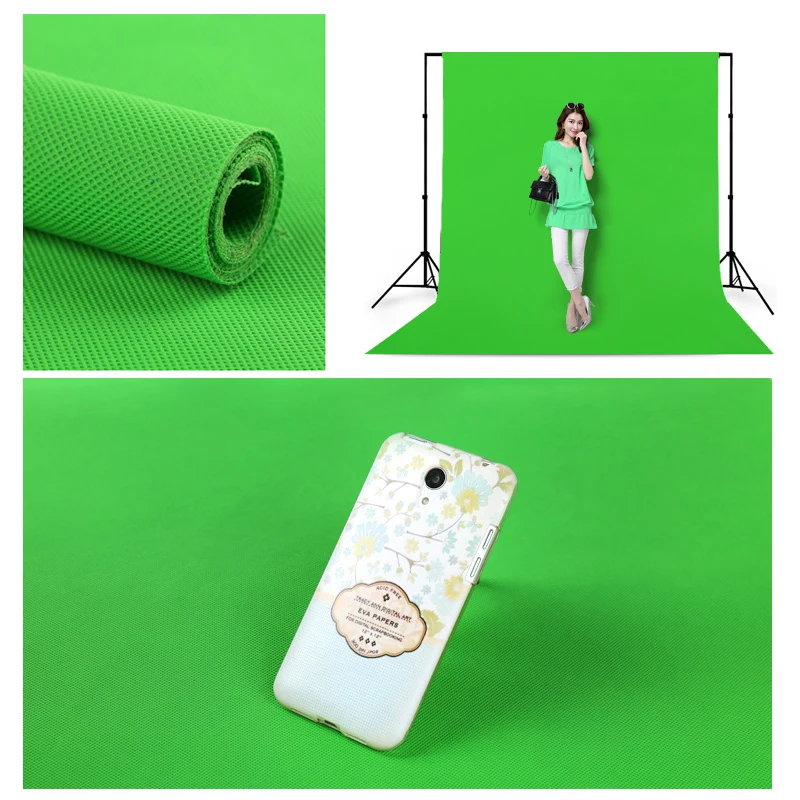 TENWISH 1.6x1m/2m/3m Chroma Key Backdrop Green Screen for Photo Studio Background Non Woven Fabrics images - 6