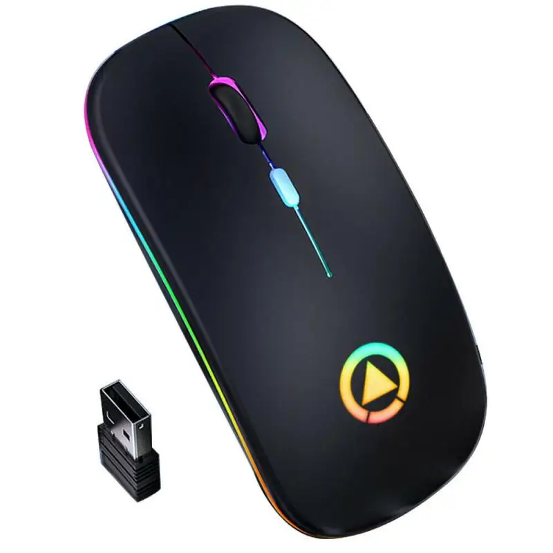 

Wireless Mouse 2.4GHz RGB Rechargeable Mouse Wireless Computer Silent Mause LED Backlit Ergonomic Gaming Mouse for Laptop PC
