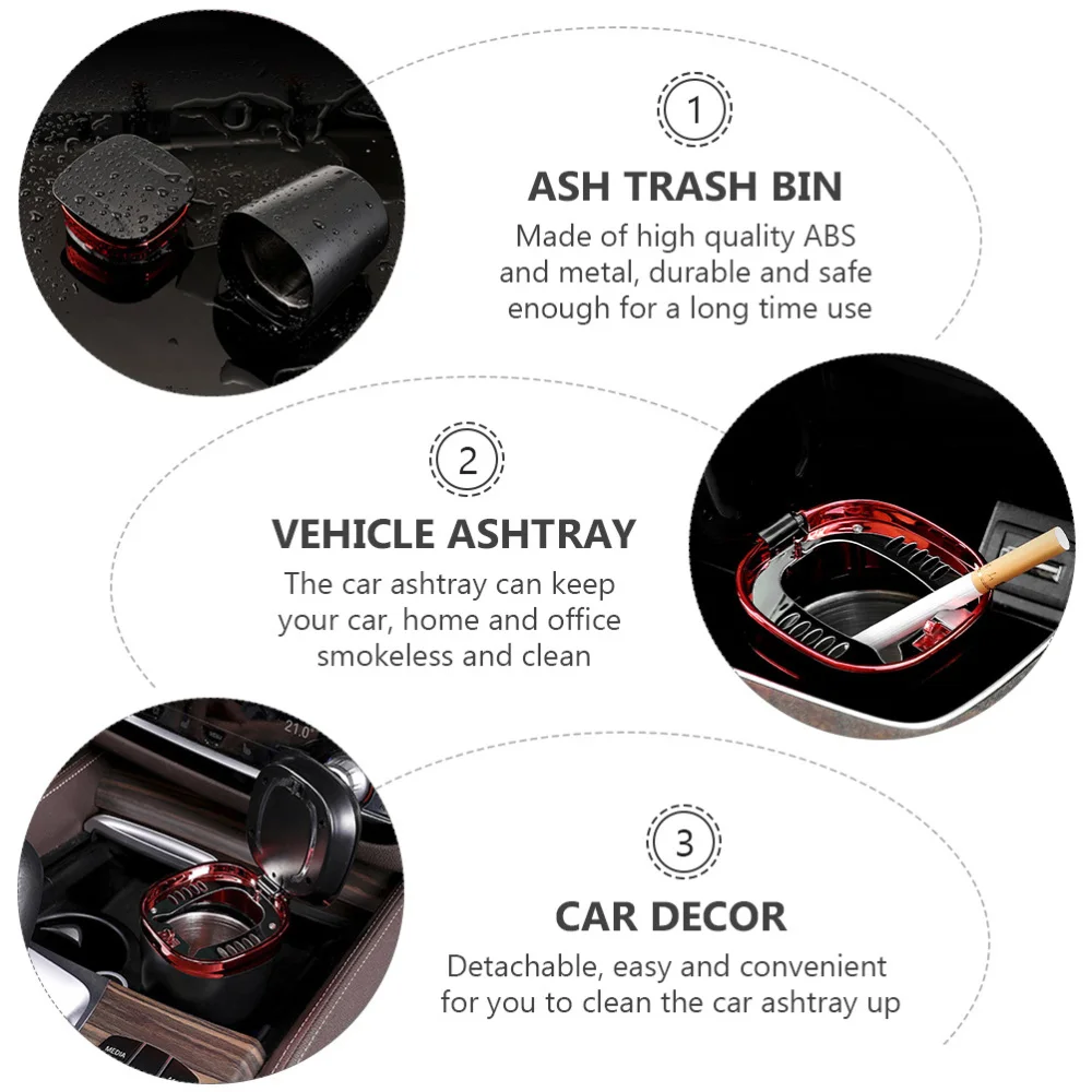 

1pc Car Ashtray with Lid Creative Trash Bin Portable Cigarette Ash Holder Cup