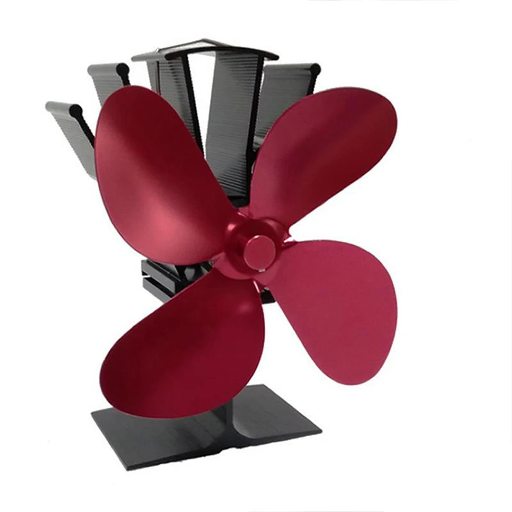 4 Лопастной тепловой вентилятор для печей камина дровяной домашний эффективный