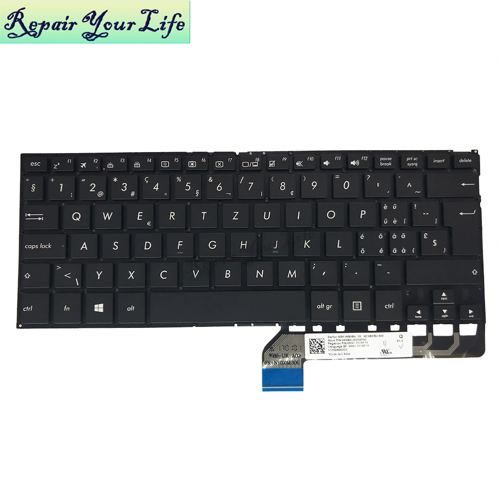 

SW Swiss laptop backlit keyboard for ASUS ZenBook Flip UX360 UX360UA UX360U Q324 Q324UA keyboards backlight Screw post 2625SF00