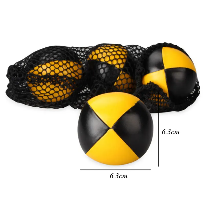 

3PCS Net Set Suit Professional Juggling Ball Acrobatics Toss Ball Educational Toy Children Fun Sports Pu Soft Juggling Ball Toys