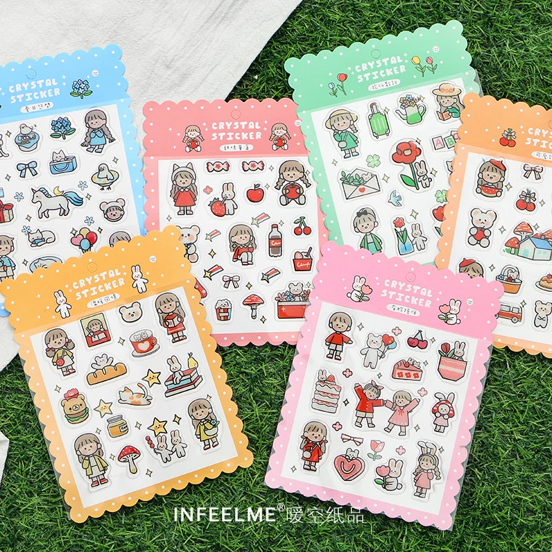 

1set/1lot Kawaii Stationery Stickers Epoxy Cute and fresh Diary Decorative Mobile Stickers Scrapbooking DIY Craft Stickers