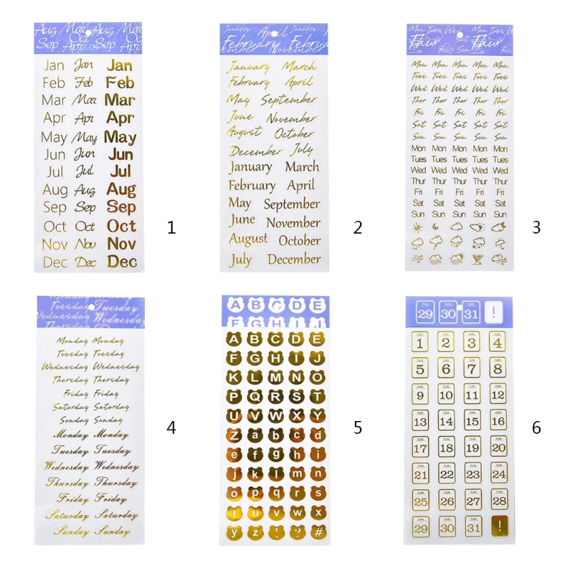 

2021 New 30pcs Bronzing Scrapbook Alphabet Letter Number Decorative Sticker DIY Diary Album Hand Book Decoration Decals