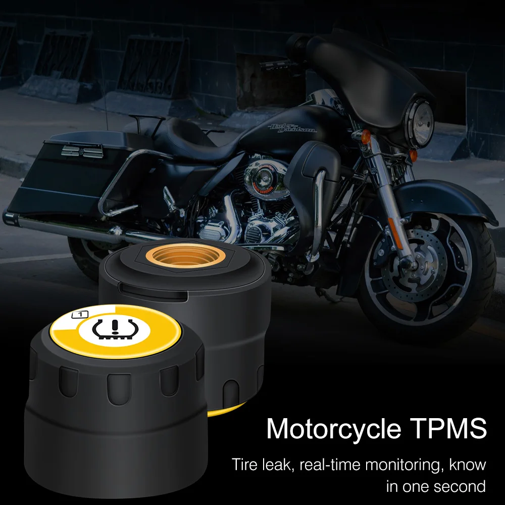 VEHEMO Motorcycle TPMS Android Tire Pressure Monitoring System for IOS Wireless Bluetooth Universal 2PCS External Sensors | Автомобили и