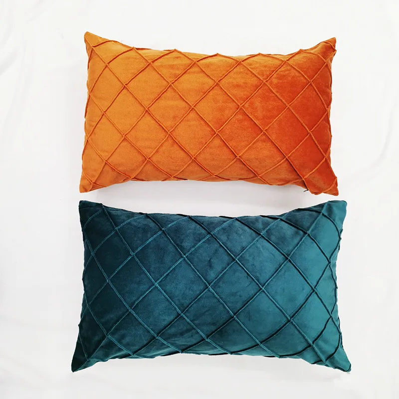 

30*50cm Nordic Pillow Cover Rectangular Cushion Pure Color Simple Living Room Sofa Cushion Waist Pillow Case Pink Blue Grey