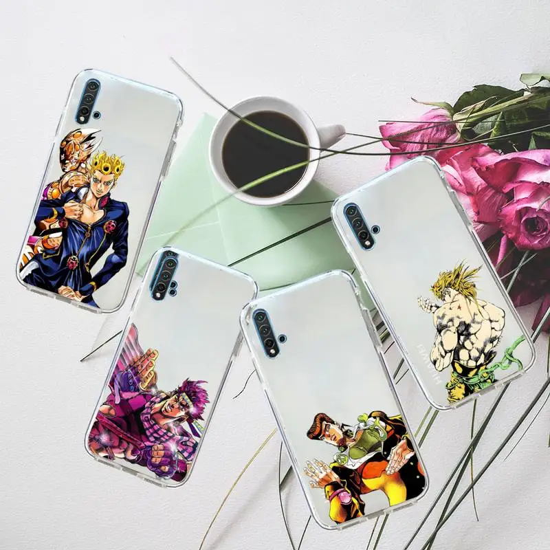 

JoJos Bizarre Adventure Japan anime Phone Case Transparent for Huawei honor P mate 40 20 30 10 50 i 9 x mate pro lite 8a