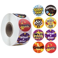 8 different design reward stickers cartoon cute sticker for school teacher student encourage sticker 500pcs labels per roll
