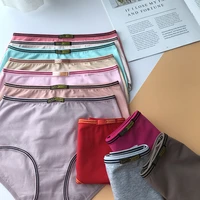 new style comfortable underwear free size ladies cotton breathable solid color mid waist underwear with elastic 66167