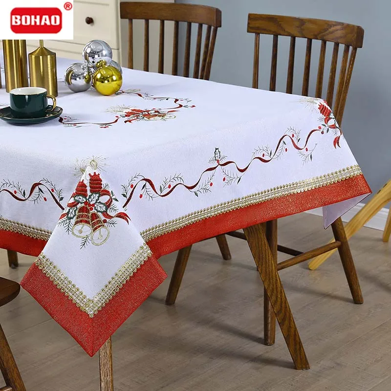 BigTable Runner Рождественское украшение Роскошная скатерть яркая Алмазная красная