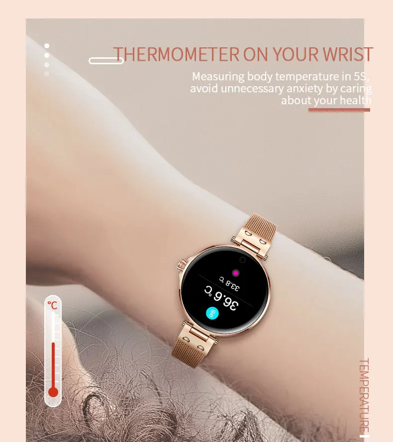 

SMAWATCH R6 Smart Watch Women 2021 IP68 Waterproof Alloy Watch Fitness Heart Rate Monitor Smartwatches For Android ios phone