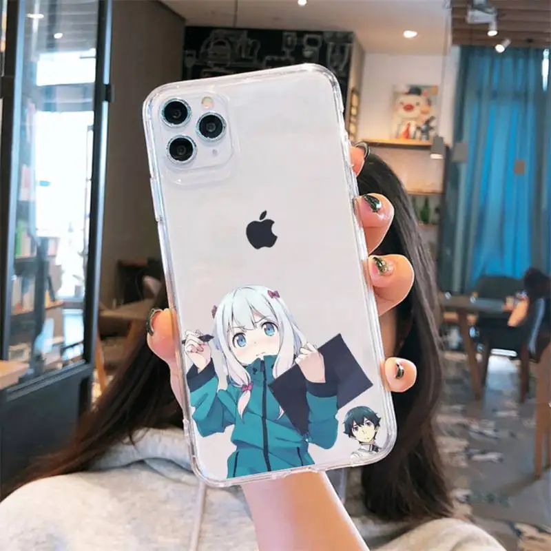 

Anime eromangasensei cute girl Phone Case Transparent soft For iphone 5 5s 5c se 6 6s 7 8 11 12 plus mini x xs xr pro max