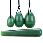 Натуральный зеленый яиц Йони набор яиц для массажа нефрит йони-палочка Хрустальный массажер Кегель тренажер вагинальный мышцы подтягивающий тазовый массаж камень