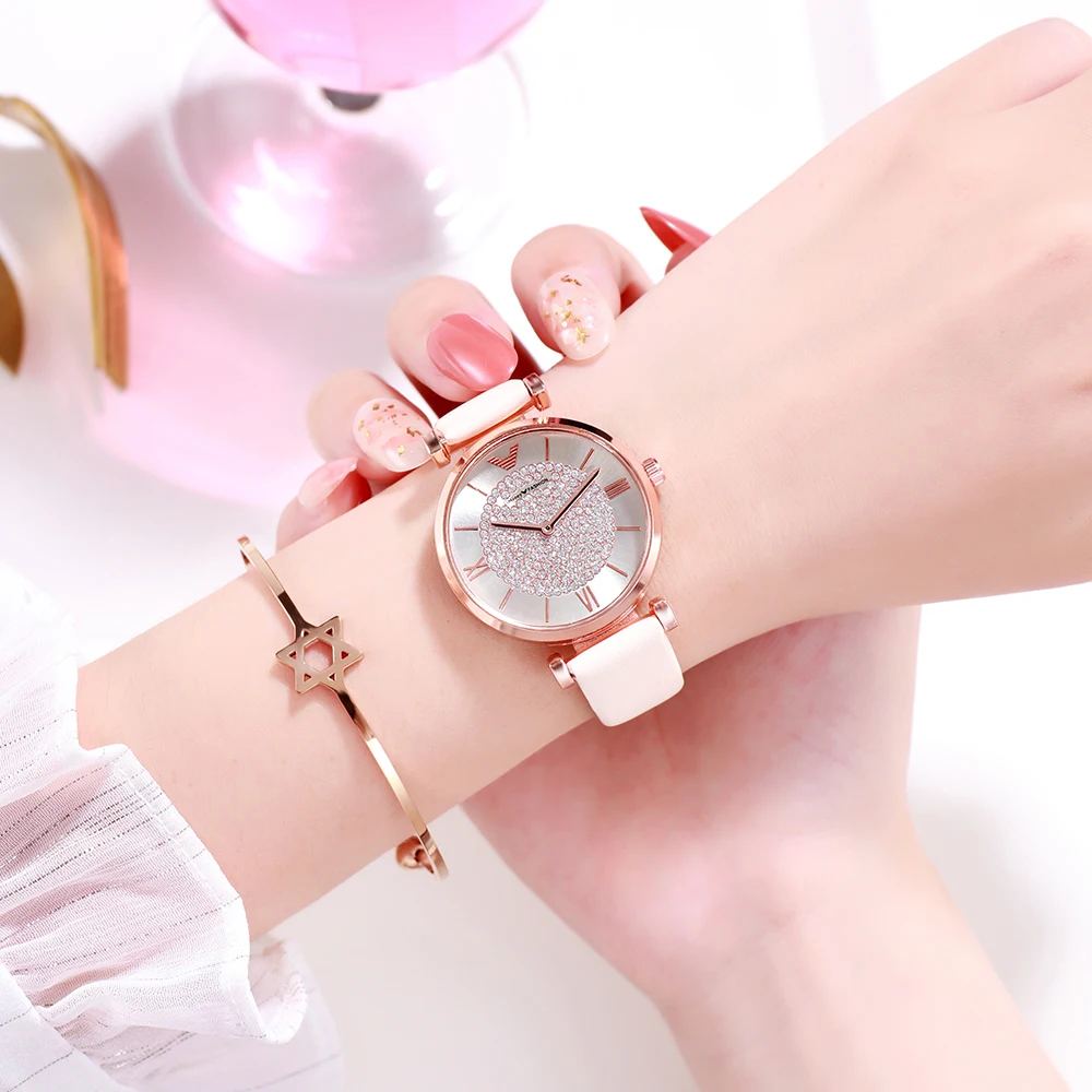 Часы наручные женские кварцевые роскошные модные с ремешком | Наручные часы