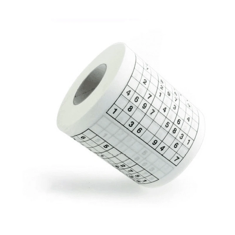 

6 Rolls 250 Knots Durable Printed Tissue Paper Toilet Roll Paper Good Puzzle Game Health Sanitary Paper Toilet Tissue