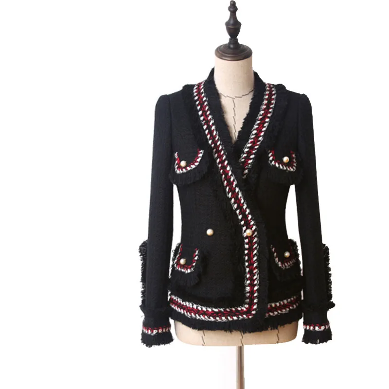 Женское шерстяное кашемировое пальто с длинным рукавом элегантное твидовое