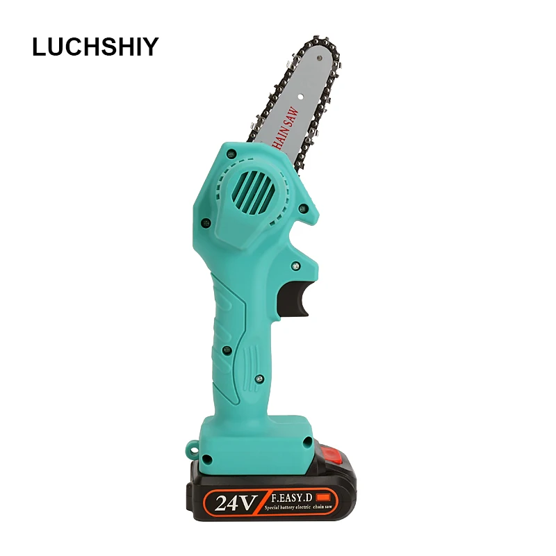 

24V литиевая Батарея Портативный Электрический Обрезной пилы для резки древесины 4 дюймовый мини электрические цепные пилы машина сад Дерев...