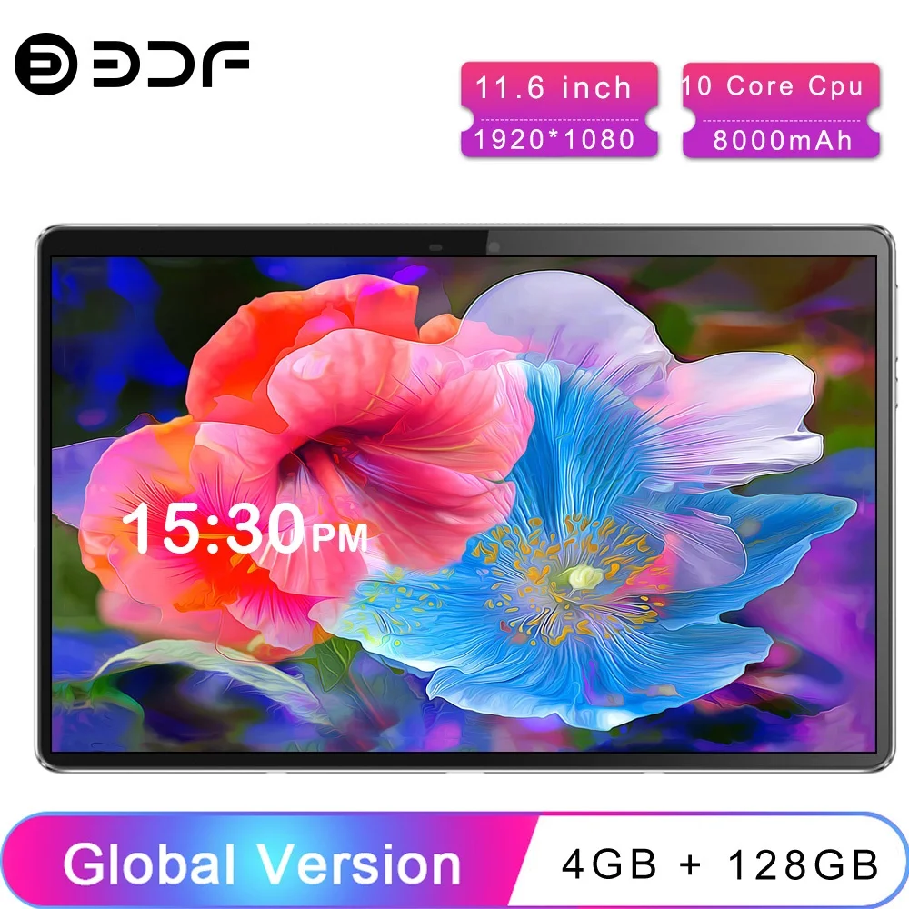 New 11.6 Inch Tablet PC 4GB RAM 128GB ROM 10 Core Tablets 4G Network AI Speed-up Android Tablet GPS WiFi Bluetooth Glass Panel