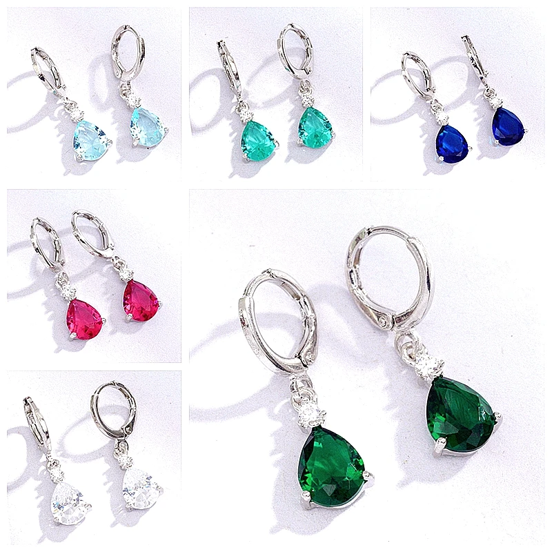 Простая Капля воды серьги кольца для девушек свадебные круглые белого золота с