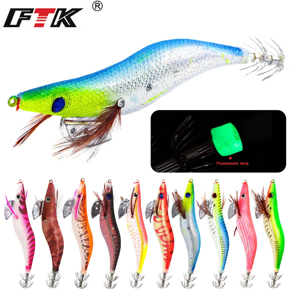 Светящиеся крючки FTK приманка рыболовная креветка искусственная пластиковая