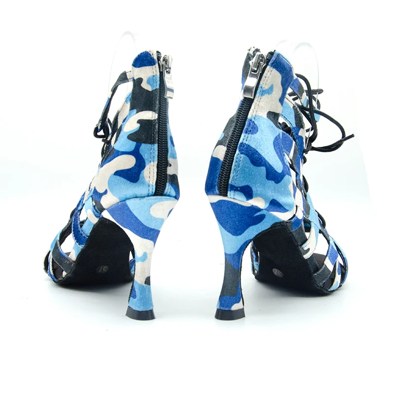 Женские камуфляжные туфли для латиноамериканских танцев сапоги бальных на