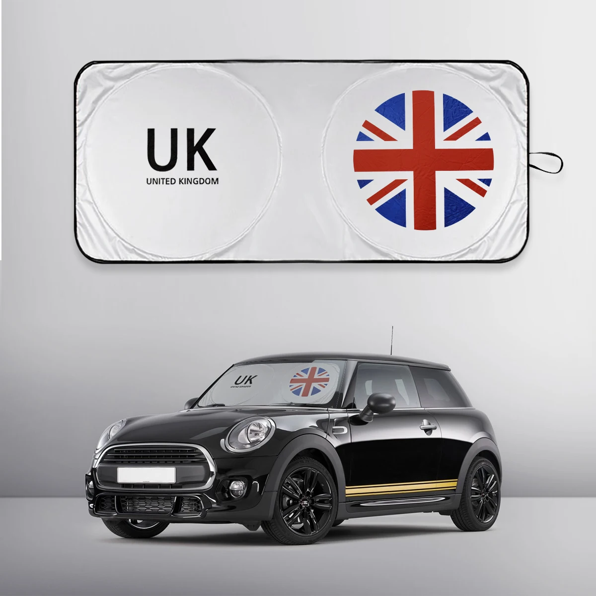 

Car Windshield Sunshade Auto Window Sun Visor Shade Cover Foldabl Parasol UK Falg Emblem Logo UV Protection