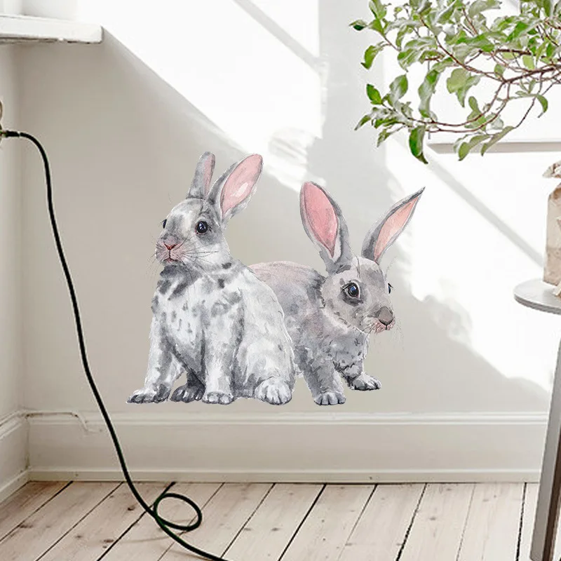 

home decoration 3d rabbit wall sticker adhesive cartoon bunny wall decal nursery kids children bedroom wall art