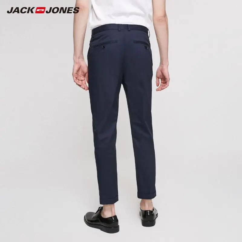JackJones мужские облегающие тонкие хлопковые Стрейчевые однотонные укороченные