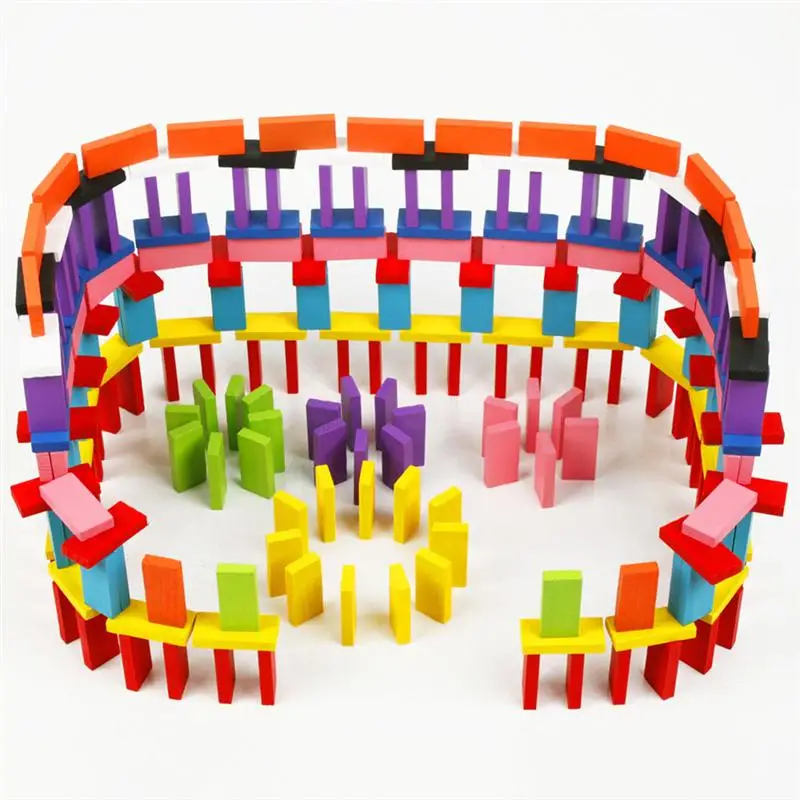 

1000pcs Colorful Wooden Domino Toys Children's Early Educational Puzzle Toys