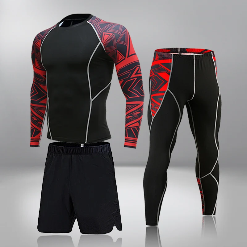 

Men's Thermal Underwear Underpants Kit Sports Compression Clothing Tracksuit For Men Fitness Slim Joggers Football T-Shirt