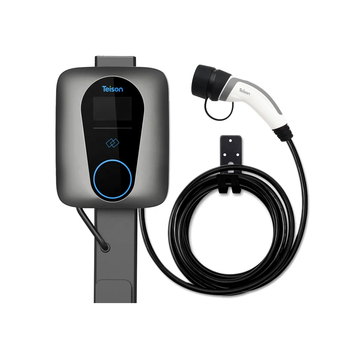 

Teison factory 22kw RFID card home EV charger wallbox type 2 plug with 4.5m charging cable