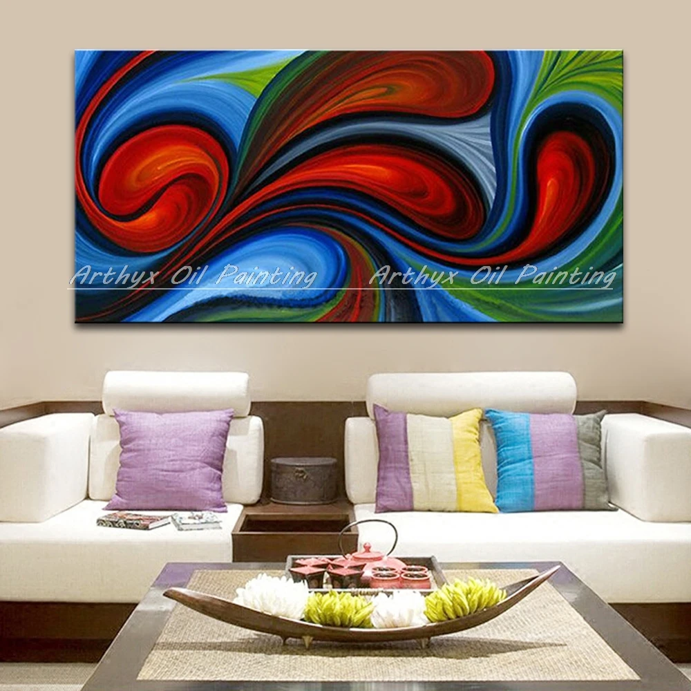 Arthyx ручная роспись Современное абстрактное красочное вращающееся