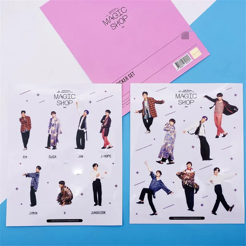 

New Kpop Bangtan Boys Members Magic Stickers Refrigerator Stickers Toys Book Cup Decorative DIY Stationery Paper 15.5*19CM