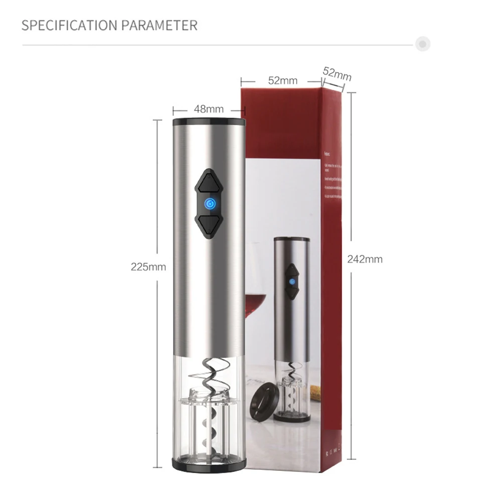 

Automatic Red Wine Bottle Opener Cap Stopper Fast Decanter Set Electric Corkscrew Foil Cutter Cork Out Tool