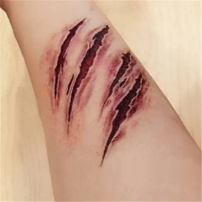 Водонепроницаемые тату наклейки на Хэллоуин кровавые кровотечения страшные