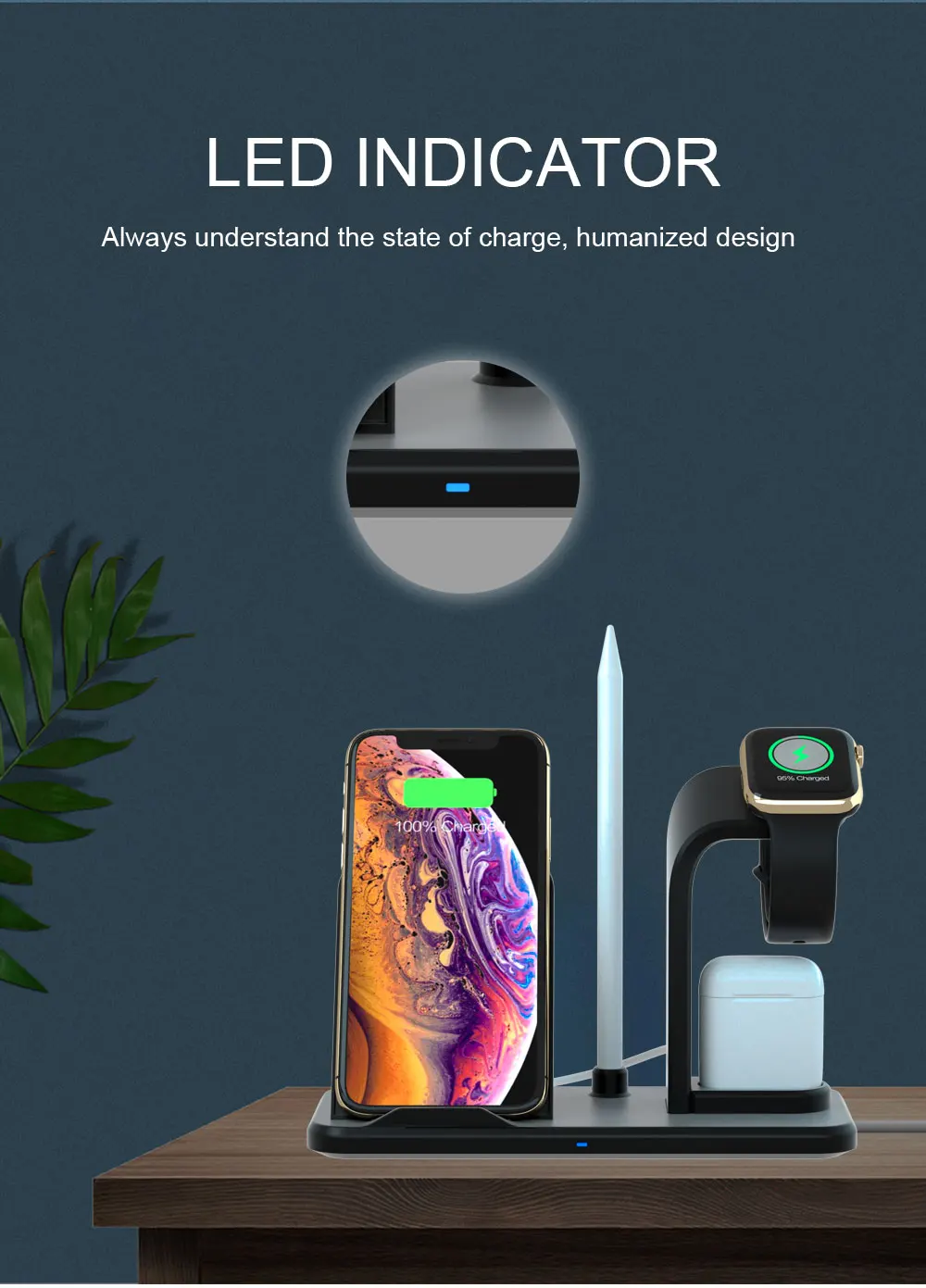 Qi Беспроводная зарядная док-станция держатель для Apple Watch 4 3 2 Airpods iPhone 11 Pro X XS Max XR 8 Plus Индукционная зарядная станция