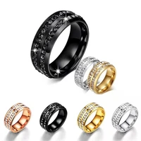 double row stainless steel ring trend glamour couple rings for men and women jewelry wedding rings jewelry gifts
