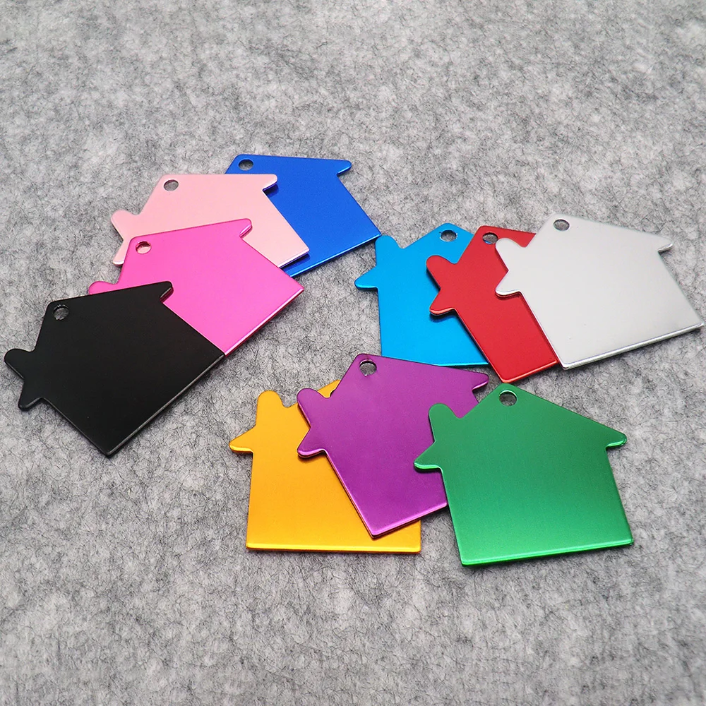 Wholesale 100Pcs Aluminum Plate House Personalized Pet Collar ID Tags For Dog Cat Name Collars Nameplate | Дом и сад