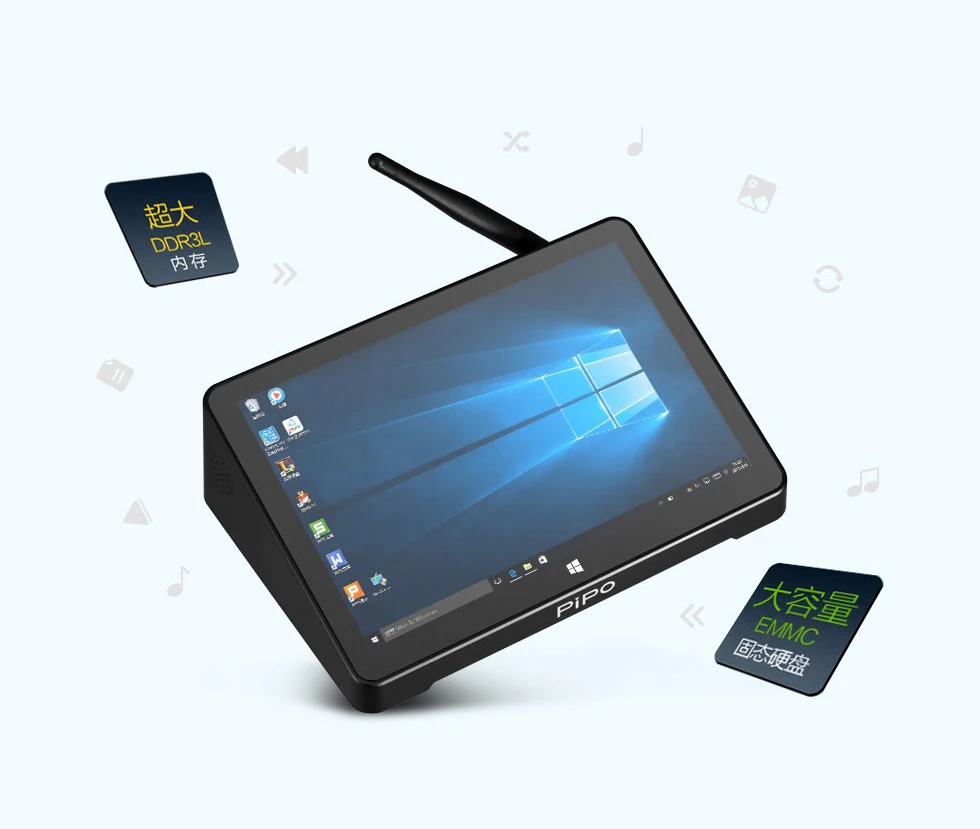 Pipo X12 ТВ приставка 10,8 дюймов IPS1920* 1280 4G ram 64G rom Cherry Trail Z8350 четырехъядерный BT HDMI Win10 Мини ПК почерк RS232 4* USB