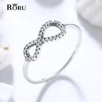 real solid 925 sterling silver fine rings retro bow zircon ring simple zircon female ins trend sweet sexy elegant handmade ring