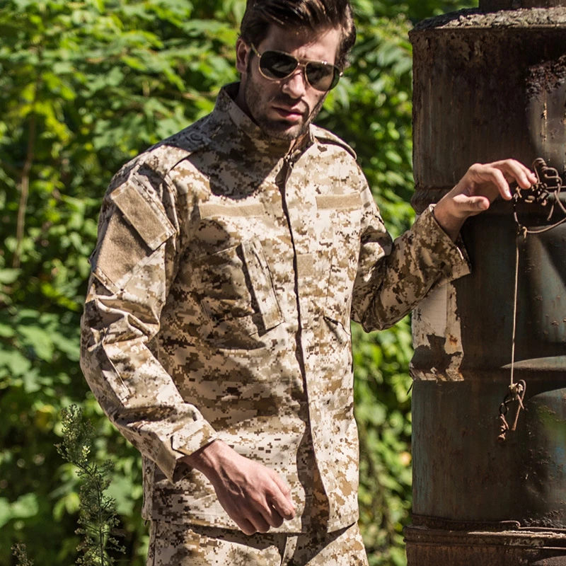 Camouflage set4 8 видов цветов камуфляжная военная форма армии костюм для Для мужчин тактический бой рубашка спецназ Солдат мужского размера плюс, комплект со штанами - Цвет: Camouflage set4