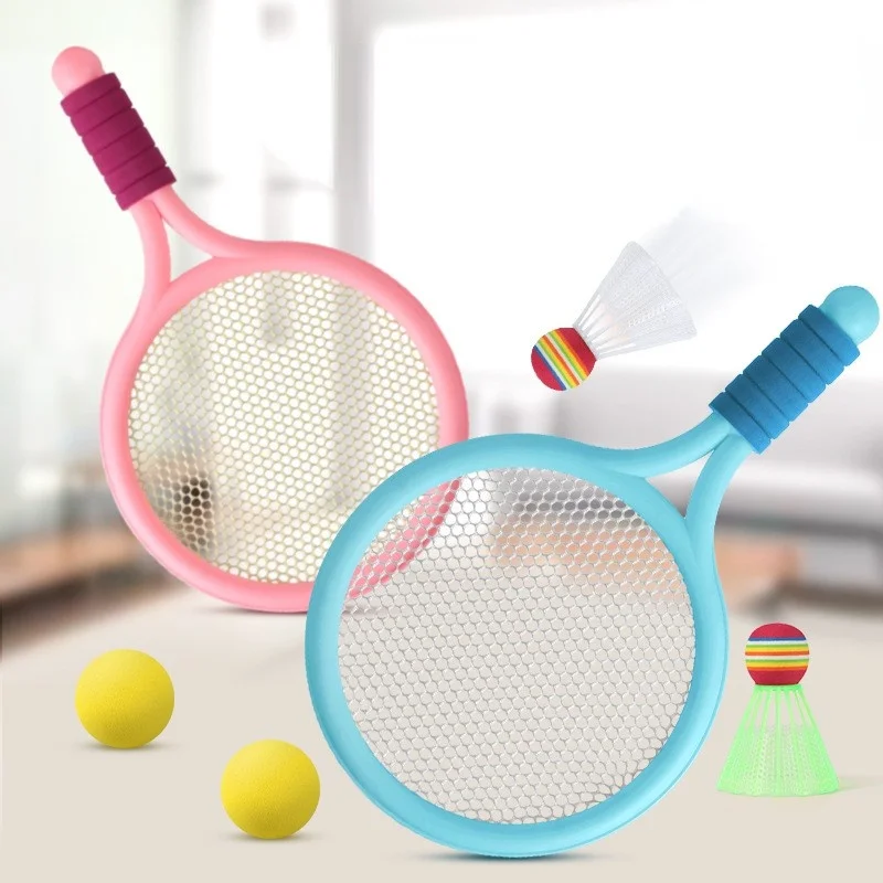 

Creative Children's Tennis Racket Badminton Racket Leisure Outdoor Sports Feather Sporting Product Parent-child Toy Set