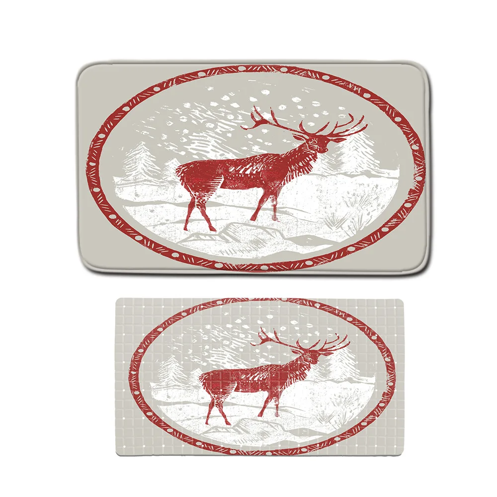 

Christmas Pattern Non-slip Carpet Bath Mat Floor Mat Foot Mat PVC Non-slip Mat