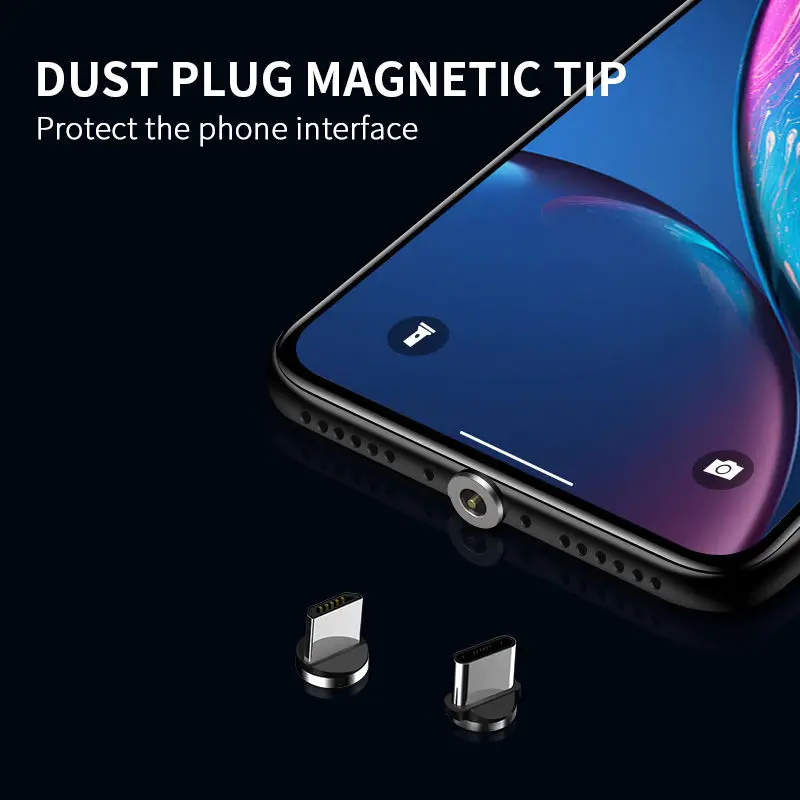 Магнитный кабель Micro USB Type C 1 м 2 А для быстрой зарядки с сильным магнитом шнур
