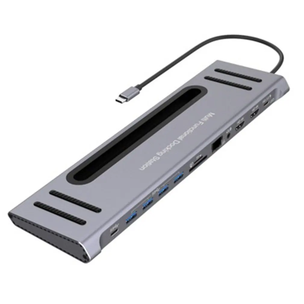 

Многофункциональная док-станция 12 в 1, адаптер типа C, USB C концентратор для USB3.0 TF-карты, HDMI совместимый адаптер Ethernet, концентратор для ноутбук...