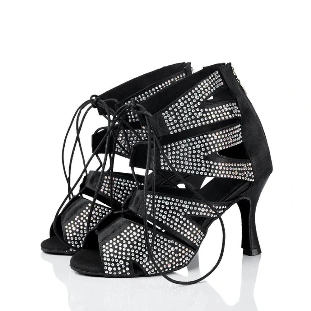 heels shoes Female For Women's Rhinestone Sandals Ballroom Latin Woman Sexy stilettos Boots High Heels Women Latin dance