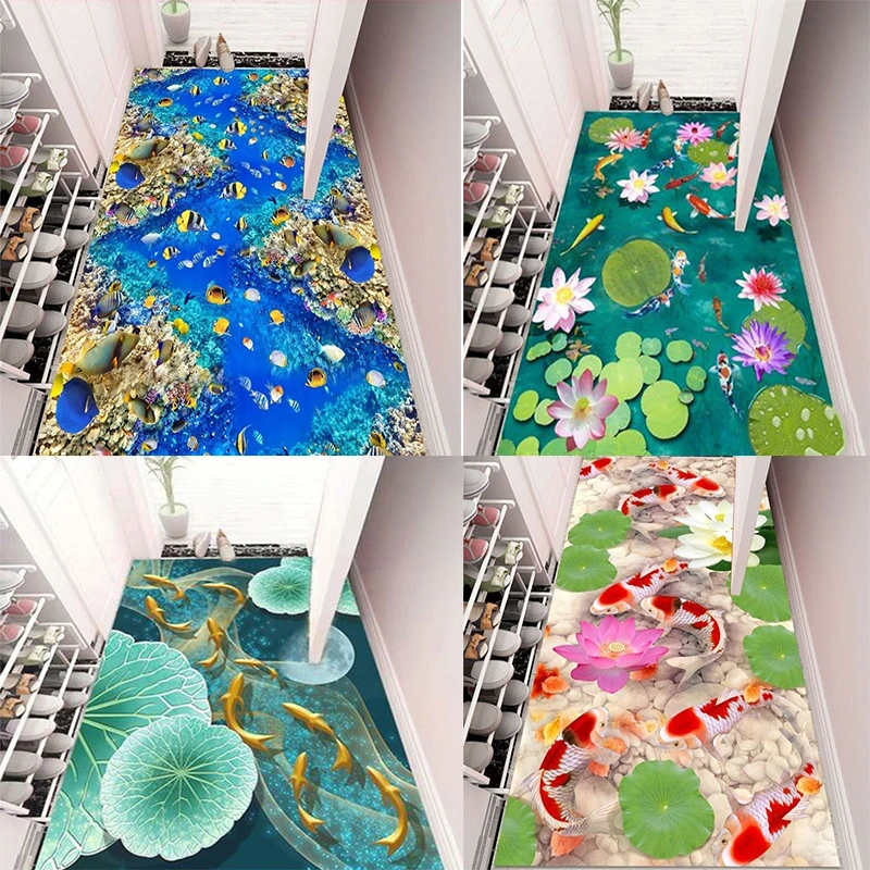 

3D Rugs Big Carpet Living Room Hand Woven Cotton Linen Carpet Pad for Coffee Table Office Floor Rugs Mat Washable Non-slip Pad