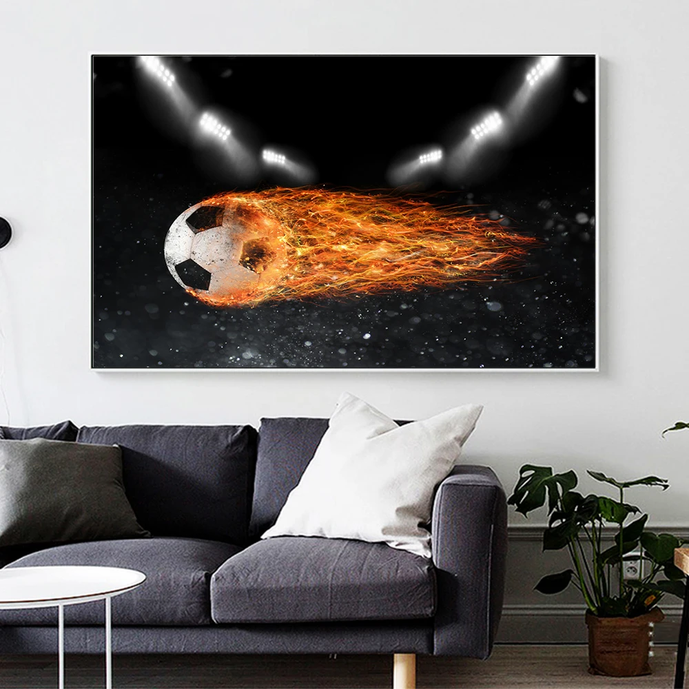 Плакаты с изображением огненного футбола современные картины на холсте цитаты