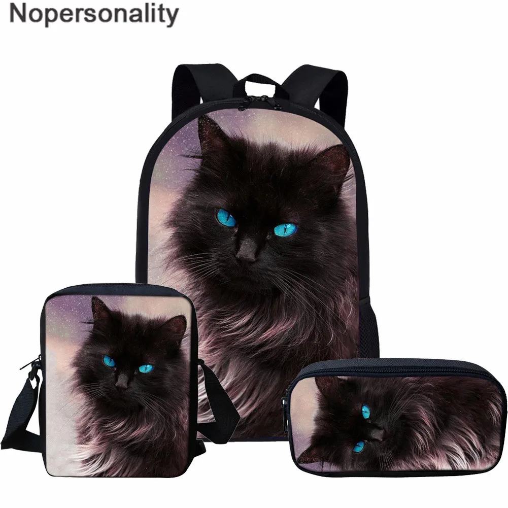 Nopersonality 3 шт./компл. Cat отражение с тигровым принтом, школьный рюкзак, набор для подростков-девочек и мальчиков, крутые Высокие Школьные Для детей сумка - Цвет: LH1072CEK